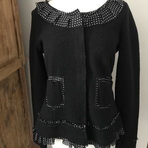 Anthropologie Black Polka Dot Jacket